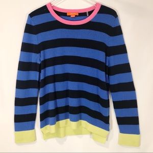 Cashmere Sweater Christopher Fischer Long Sleeve Blue Striped Women's Size Large